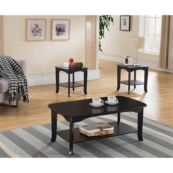 D2D Technologies 16 x 40 x 22 in. Wood Occasional Table Set, Espresso - 3 piece D22589279